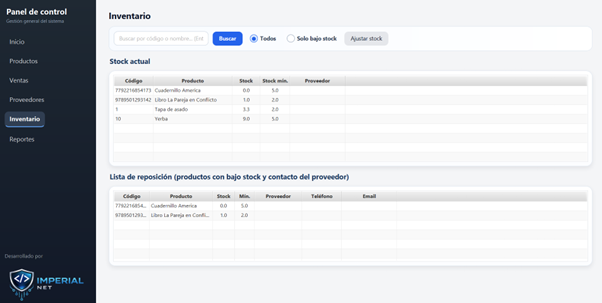 Inventory Desktop - gestión de stock